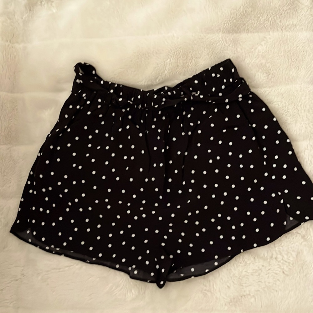 Black with white polka dots , little summer shorts